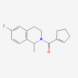 molecular formula C16H18FNO B6895473 cyclopenten-1-yl-(6-fluoro-1-methyl-3,4-dihydro-1H-isoquinolin-2-yl)methanone 