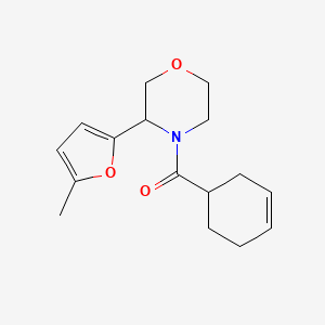 molecular formula C16H21NO3 B6895740 Cyclohex-3-en-1-yl-[3-(5-methylfuran-2-yl)morpholin-4-yl]methanone 