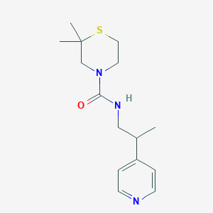 2,2-dimethyl-N-(2-pyridin-4-ylpropyl)thiomorpholine-4-carboxamide