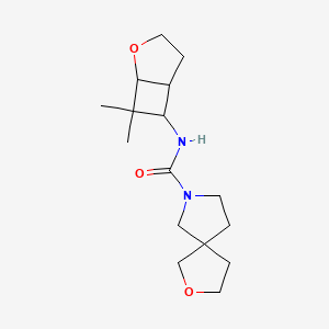 N-(7,7-dimethyl-2-oxabicyclo[3.2.0]heptan-6-yl)-2-oxa-7-azaspiro[4.4]nonane-7-carboxamide