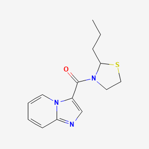 molecular formula C14H17N3OS B6896231 Imidazo[1,2-a]pyridin-3-yl-(2-propyl-1,3-thiazolidin-3-yl)methanone 