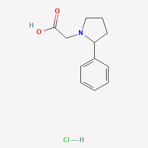 2-(2-Phenylpyrrolidin-1-yl)acetic acid;hydrochloride