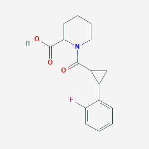 1-[2-(2-Fluorophenyl)cyclopropanecarbonyl]piperidine-2-carboxylic acid