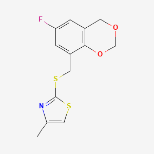 2-[(6-fluoro-4H-1,3-benzodioxin-8-yl)methylsulfanyl]-4-methyl-1,3-thiazole