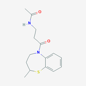 N-[3-(2-methyl-3,4-dihydro-2H-1,5-benzothiazepin-5-yl)-3-oxopropyl]acetamide