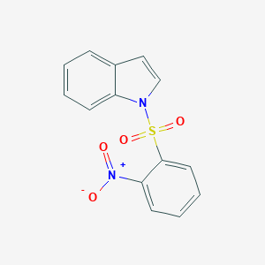 molecular formula C14H10N2O4S B068971 1H-Indole, 1-((2-nitrophenyl)sulfonyl)- CAS No. 173908-24-2