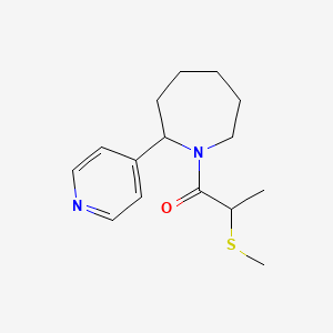 2-Methylsulfanyl-1-(2-pyridin-4-ylazepan-1-yl)propan-1-one