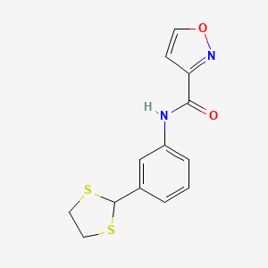 N-[3-(1,3-dithiolan-2-yl)phenyl]-1,2-oxazole-3-carboxamide