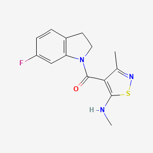 (6-Fluoro-2,3-dihydroindol-1-yl)-[3-methyl-5-(methylamino)-1,2-thiazol-4-yl]methanone