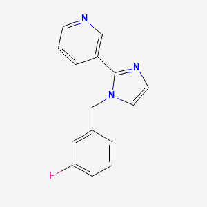 3-[1-[(3-Fluorophenyl)methyl]imidazol-2-yl]pyridine