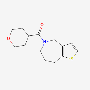 molecular formula C14H19NO2S B6897506 Oxan-4-yl(4,6,7,8-tetrahydrothieno[3,2-c]azepin-5-yl)methanone 