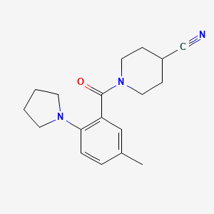 1-(5-Methyl-2-pyrrolidin-1-ylbenzoyl)piperidine-4-carbonitrile