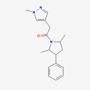 1-(2,5-Dimethyl-3-phenylpyrrolidin-1-yl)-2-(1-methylpyrazol-4-yl)ethanone