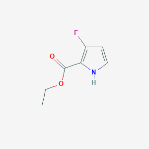 molecular formula C7H8FNO2 B068980 Ethyl 3-fluoro-1H-pyrrole-2-carboxylate CAS No. 168102-05-4