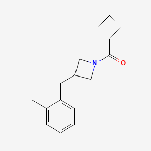 molecular formula C16H21NO B6898118 Cyclobutyl-[3-[(2-methylphenyl)methyl]azetidin-1-yl]methanone 