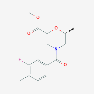 molecular formula C15H18FNO4 B6898235 methyl (6R)-4-(3-fluoro-4-methylbenzoyl)-6-methylmorpholine-2-carboxylate 