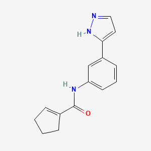 N-[3-(1H-pyrazol-5-yl)phenyl]cyclopentene-1-carboxamide