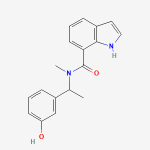 N-[1-(3-hydroxyphenyl)ethyl]-N-methyl-1H-indole-7-carboxamide