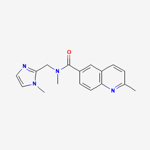 N,2-dimethyl-N-[(1-methylimidazol-2-yl)methyl]quinoline-6-carboxamide