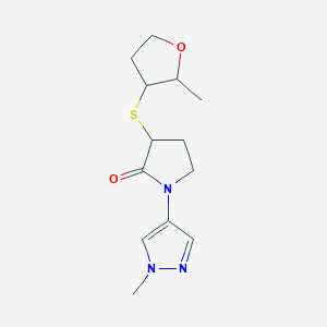 3-(2-Methyloxolan-3-yl)sulfanyl-1-(1-methylpyrazol-4-yl)pyrrolidin-2-one