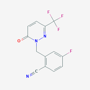 4-Fluoro-2-[[6-oxo-3-(trifluoromethyl)pyridazin-1-yl]methyl]benzonitrile