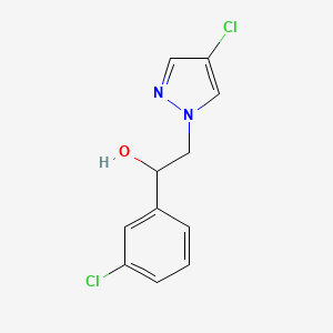 1-(3-Chlorophenyl)-2-(4-chloropyrazol-1-yl)ethanol