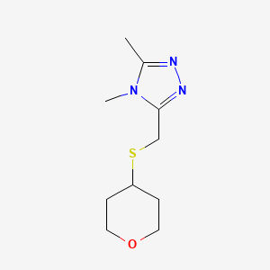 3,4-Dimethyl-5-(oxan-4-ylsulfanylmethyl)-1,2,4-triazole