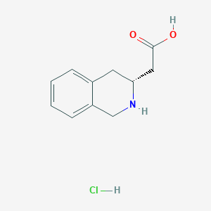molecular formula C11H14ClNO2 B069020 (R)-2-(1,2,3,4-Tetrahydroisoquinolin-3-yl)acetic acid hydrochloride CAS No. 187218-03-7