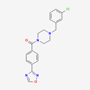 [4-[(3-Chlorophenyl)methyl]piperazin-1-yl]-[4-(1,2,4-oxadiazol-3-yl)phenyl]methanone