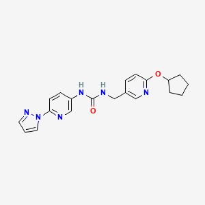 1-[(6-Cyclopentyloxypyridin-3-yl)methyl]-3-(6-pyrazol-1-ylpyridin-3-yl)urea