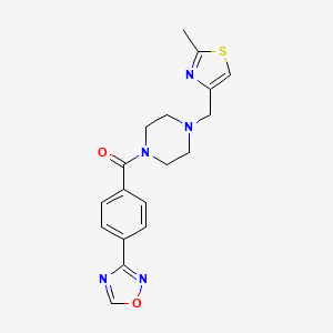 [4-[(2-Methyl-1,3-thiazol-4-yl)methyl]piperazin-1-yl]-[4-(1,2,4-oxadiazol-3-yl)phenyl]methanone