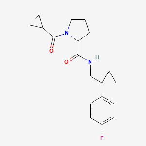 1-(cyclopropanecarbonyl)-N-[[1-(4-fluorophenyl)cyclopropyl]methyl]pyrrolidine-2-carboxamide