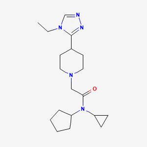 N-cyclopentyl-N-cyclopropyl-2-[4-(4-ethyl-1,2,4-triazol-3-yl)piperidin-1-yl]acetamide