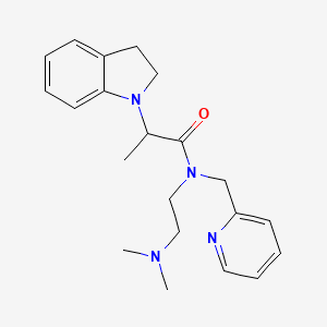 2-(2,3-dihydroindol-1-yl)-N-[2-(dimethylamino)ethyl]-N-(pyridin-2-ylmethyl)propanamide