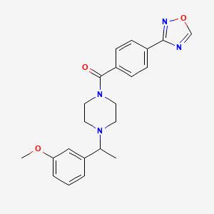 [4-[1-(3-Methoxyphenyl)ethyl]piperazin-1-yl]-[4-(1,2,4-oxadiazol-3-yl)phenyl]methanone