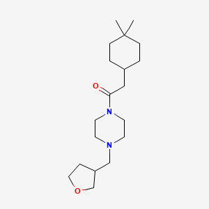 2-(4,4-Dimethylcyclohexyl)-1-[4-(oxolan-3-ylmethyl)piperazin-1-yl]ethanone