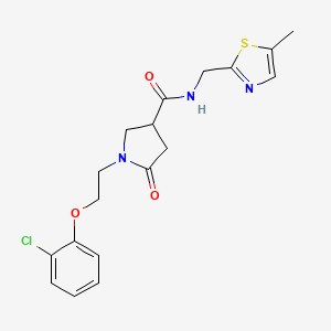 1-[2-(2-chlorophenoxy)ethyl]-N-[(5-methyl-1,3-thiazol-2-yl)methyl]-5-oxopyrrolidine-3-carboxamide