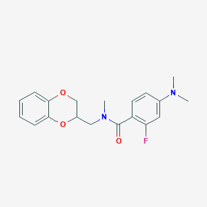 N-(2,3-dihydro-1,4-benzodioxin-3-ylmethyl)-4-(dimethylamino)-2-fluoro-N-methylbenzamide