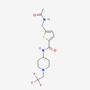 5-(acetamidomethyl)-N-[1-(2,2,2-trifluoroethyl)piperidin-4-yl]thiophene-2-carboxamide