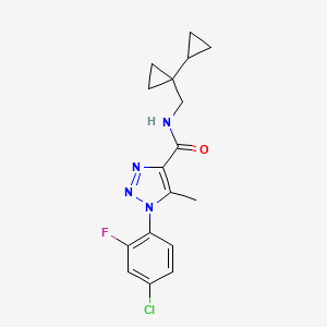 1-(4-chloro-2-fluorophenyl)-N-[(1-cyclopropylcyclopropyl)methyl]-5-methyltriazole-4-carboxamide