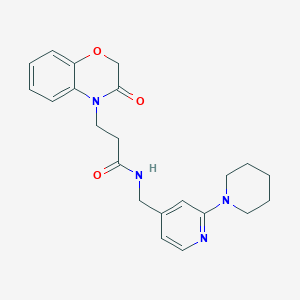 3-(3-oxo-1,4-benzoxazin-4-yl)-N-[(2-piperidin-1-ylpyridin-4-yl)methyl]propanamide