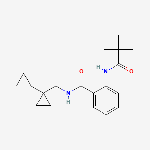 N-[(1-cyclopropylcyclopropyl)methyl]-2-(2,2-dimethylpropanoylamino)benzamide