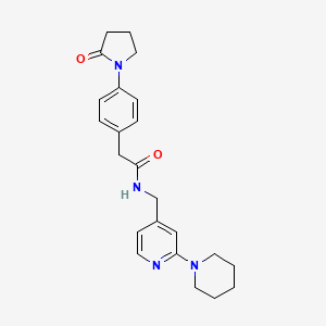 2-[4-(2-oxopyrrolidin-1-yl)phenyl]-N-[(2-piperidin-1-ylpyridin-4-yl)methyl]acetamide