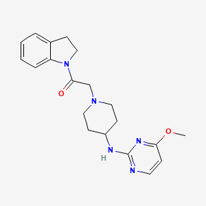 1-(2,3-Dihydroindol-1-yl)-2-[4-[(4-methoxypyrimidin-2-yl)amino]piperidin-1-yl]ethanone