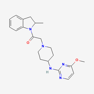 2-[4-[(4-Methoxypyrimidin-2-yl)amino]piperidin-1-yl]-1-(2-methyl-2,3-dihydroindol-1-yl)ethanone