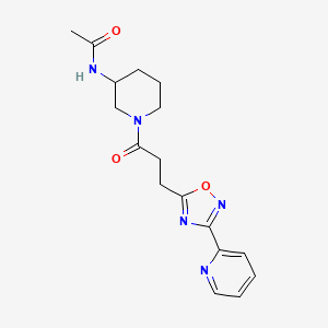 N-[1-[3-(3-pyridin-2-yl-1,2,4-oxadiazol-5-yl)propanoyl]piperidin-3-yl]acetamide