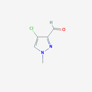 molecular formula C5H5ClN2O B069025 4-chloro-1-methyl-1H-pyrazole-3-carbaldehyde CAS No. 175204-81-6