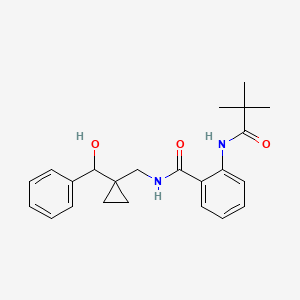 2-(2,2-dimethylpropanoylamino)-N-[[1-[hydroxy(phenyl)methyl]cyclopropyl]methyl]benzamide