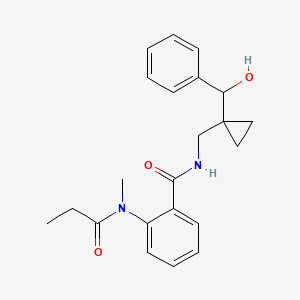 N-[[1-[hydroxy(phenyl)methyl]cyclopropyl]methyl]-2-[methyl(propanoyl)amino]benzamide