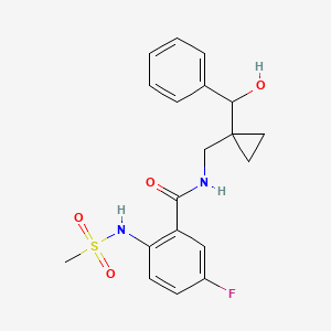 5-fluoro-N-[[1-[hydroxy(phenyl)methyl]cyclopropyl]methyl]-2-(methanesulfonamido)benzamide